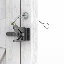 Self Closing Gate Latch, with Spring Cable Pull for Wooden Fence Porch Door, ...