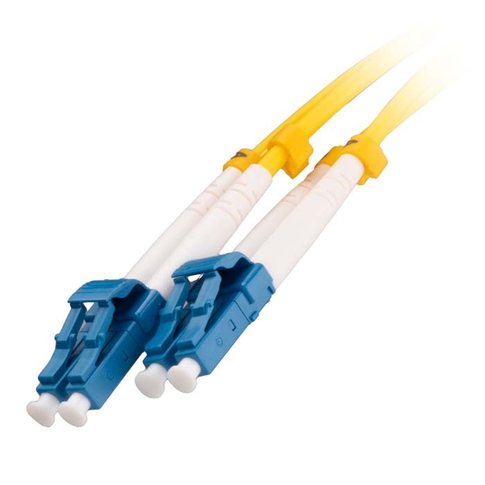 Cablenet 2m OS2 9/125 LC UPC - LC UPC Duplex Yellow LSOH Fibre Patch Lead PK 12