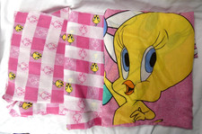 Vintage Tweety Bird Twin Sheet Set Flat Fitted Pillowcase Looney Tunes Dan River