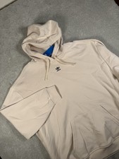 Adidas Originals ESS OS Hoodie Center Trefoil Embroidered Large Wonder White NWT