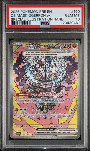 Pokemon Cornerstone Mask Ogerpon ex Prismatic Evolutions #160 PSA 10 Gem Mint