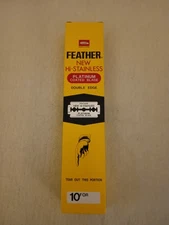 200 FEATHER Hi-Stainless Platinum Coated Blade Double Edge Razor - Japan