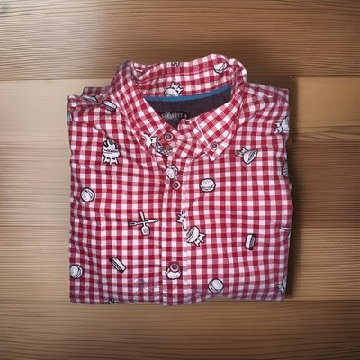 Drill Clothing Stars & Stripes Slim Fit Red Gingham BBQ Cookout Shirt Men s M