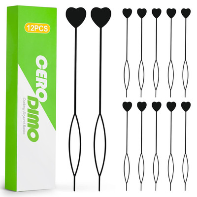 12 Pcs Quick Hair Beader Tool, Hair Beaders for Braids, Bead Threader for Hai...