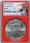 2020 MS 70 Silver Eagle Trump Red Core NGC Graded Coin 45th President