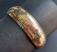 Massiver Vintage Armreif – Metall-Mix Kupfer Messing Silber-Optik – 39gr schwer