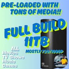 PRE-LOADED WITH11TBs OF MY MEDIA - Western Digital Elements ,External HDD - 