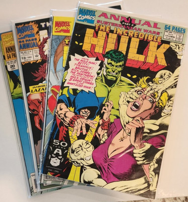 INCREDIBLE HULK ANNUALS #17 (7.5 VF-) #18 (9.6 NM+) #19 (9.4 NM) #20 (9.8 MINT)