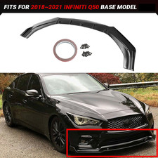 Glossy Black Front Spoiler For Universal Vehicle Chin Lip 3pcs Abs New