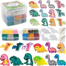 Fuse Beads Super Value Kit 8000 Beads Dinosaur Kingdom Includes 22 Colors, 3