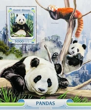 GUINEA-BISSAU PANDAS STAMPS S/S MNH 2016 RED PANDA WILD ANIMALS FAUNA WILDLIFE