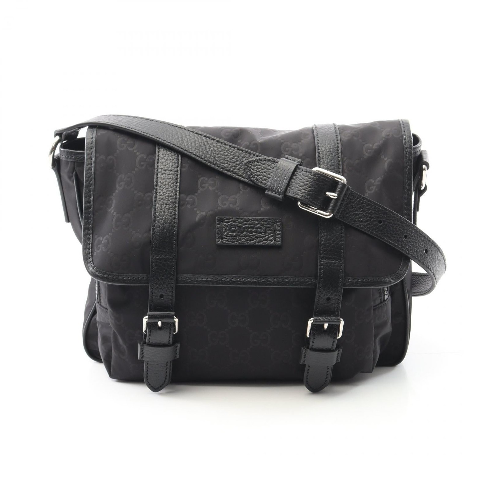 Gucci GG Nylon and Leather Shoulder Bag for Women in Black One Size