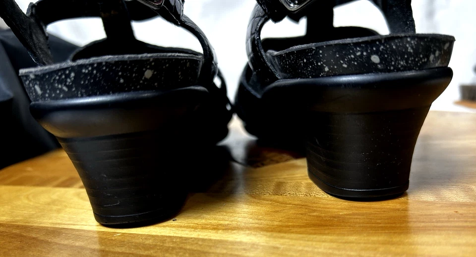 SAS Comfort Womens Allegro Slingback Sandals Black Crocodile Buckle 9N USA Made - Image 2 of 4