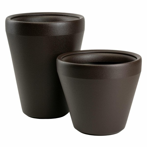 Howhomely PflanzküBel Pflanzgefäß Pflanztopf 2Er Set Blumentopf Braun Deko-image