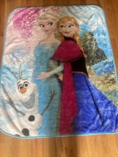 Northwest Disney Frozen Anna Elsa Olaf Throw Blanket Thick Velour Fleece 43 x 52
