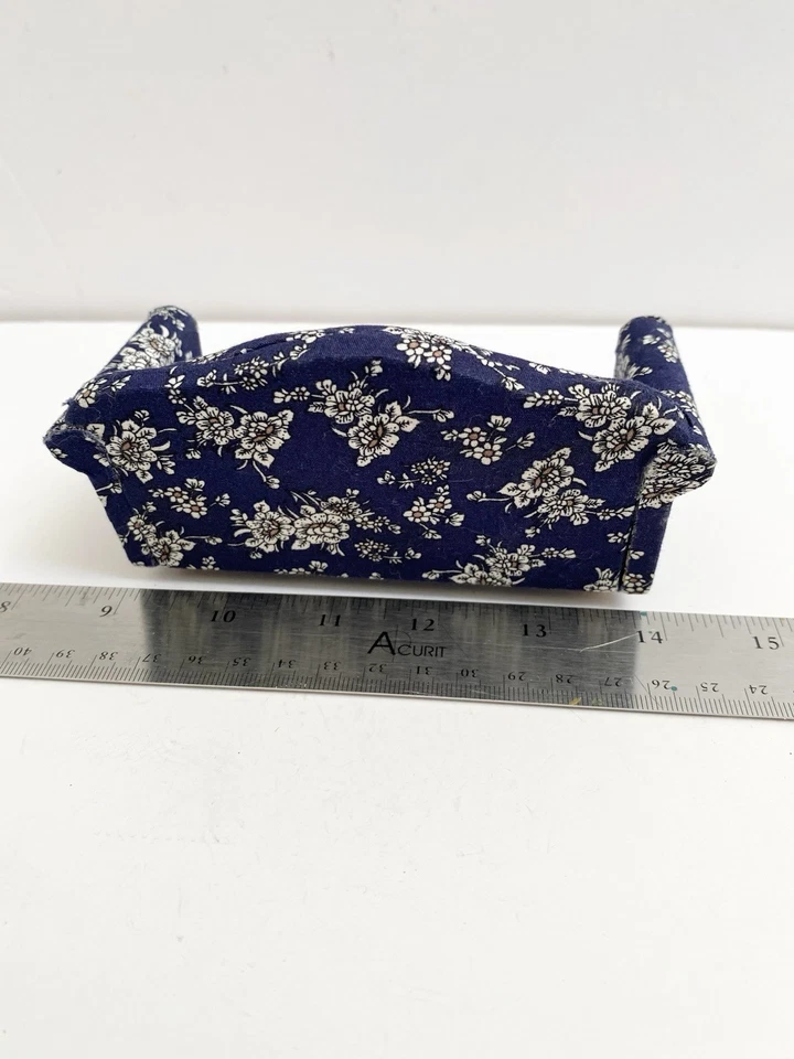 Sofá sofá casa de muñecas azul estilo cabaña muebles miniatura escala 1:12 Foto 3 de 4