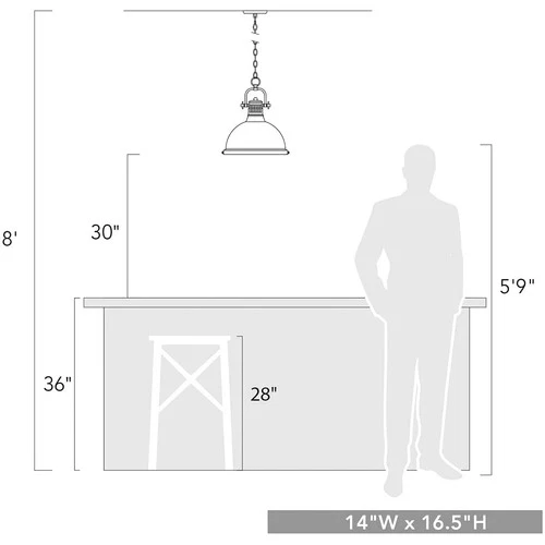 Golden Lighting 3602-L CH-RD Duncan 1 Light Mini Pendant, Chrome w Chain, 14"W - Picture 4 of 5