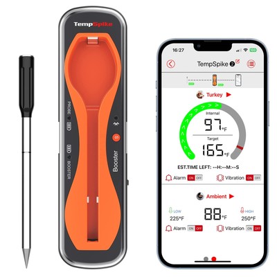 THERMOPRO TEMPSPIKE 500 FT WIRELESS MEAT DIGITAL BLUETOOTH - ORANGE/BLACK