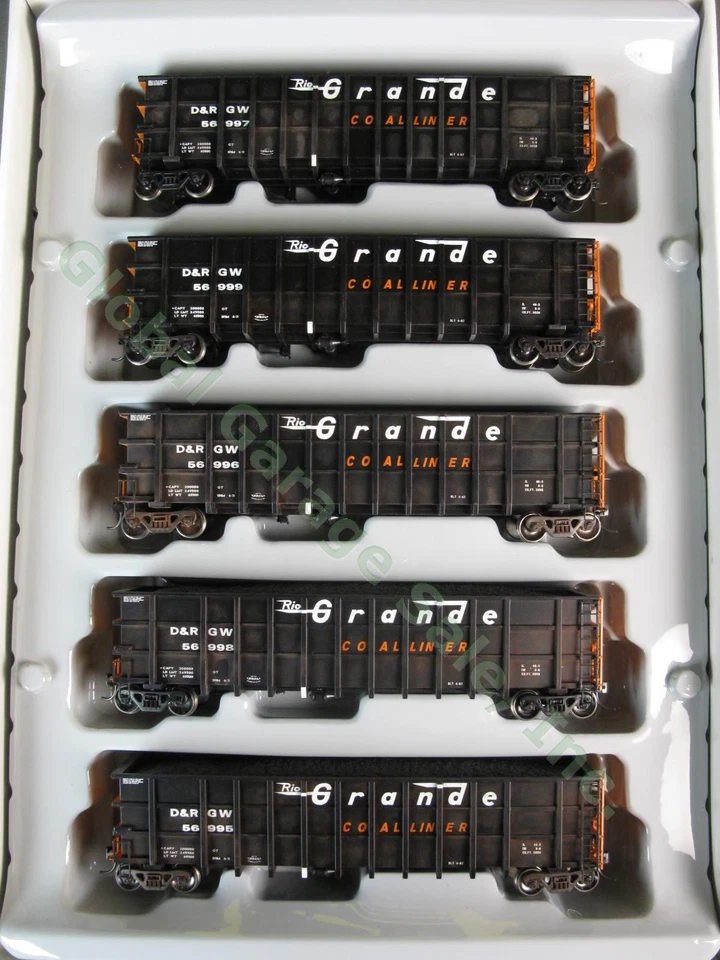 HO Athearn RTR 94481 D&RGW Denver Rio Grande revestimiento de carbón góndola paquete de 5 trenes conjunto Foto 3 de 4