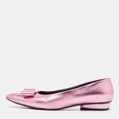 Pointed Ferragamo Pink Flats Salvatore Ferragamo Metallic Pink