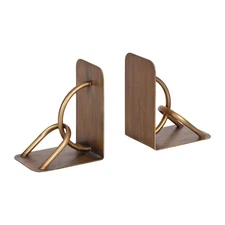 Kate and Laurel Chenery Vintage Two-Piece Metal Bookends for Bookshelf Decor,...