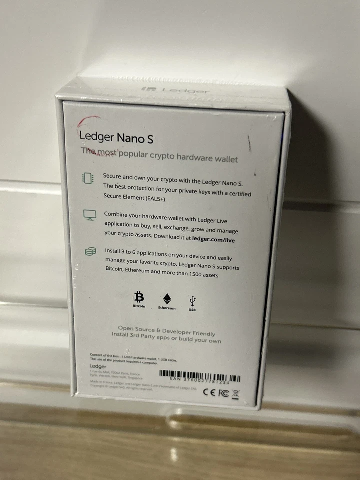 Cartera Ledger Nano S Crypto Hardware sin abrir sellada de fábrica Foto 3 de 4