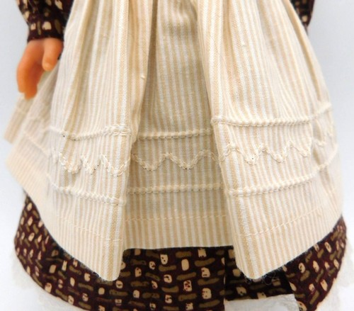 Handmade OOAK Prairie Dress Outfit Made for 13" Little Darling DOLL NOT INCLUDED - Picture 3 of 8