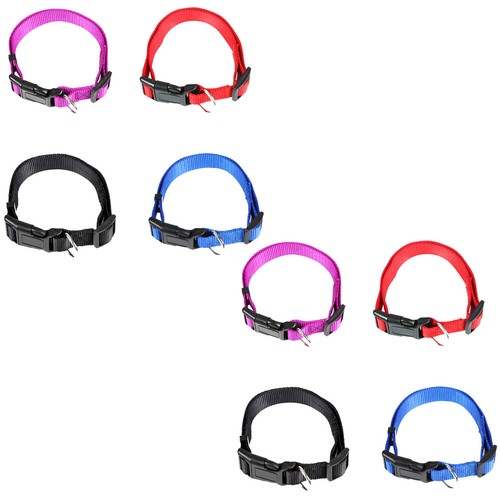 US 4-8 Pack Dog Pet Adjustable Nylon Collar Small Medium L XL With Buckle Puppy - Picture 6 of 19