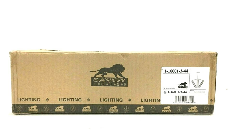 Savoy House Pendant 3-Light Chandelier Pike Glass Shades 1-16001-3-44, Bronze - Image 4 of 4