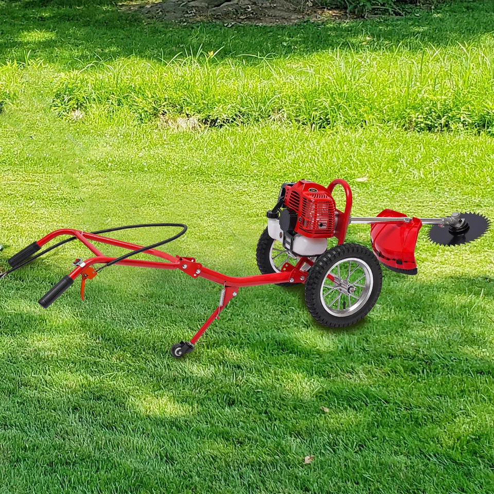 49CC Gas Grass String Trimmer Cutter Wheeled Lawn Edger Weed Wacker Mower 2.5hp - Image 2 of 4