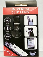 3 in 1 Universal Clip Lens Kit w/Fish Eye, Wide Angle, Macro Photography Lens