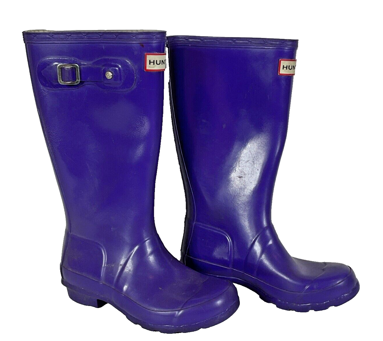 Hunter Kids Gloss Purple Classic Tall Rain Boots Size 1-image