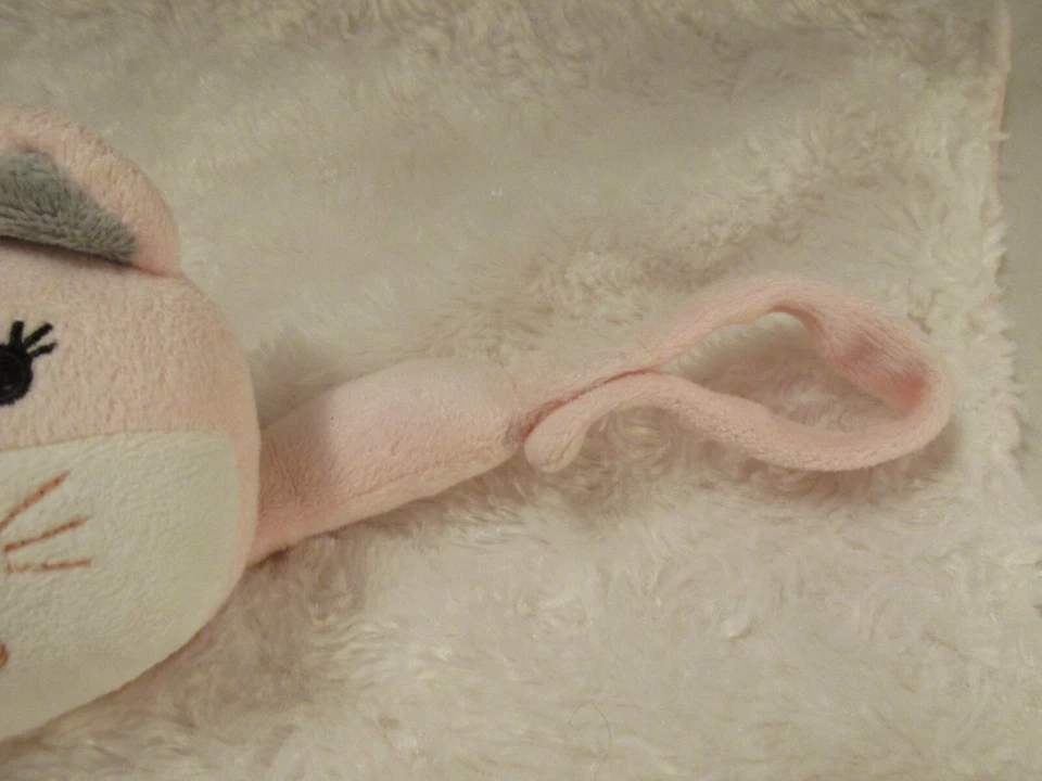 Vitaminas Bebé Gatito Gato Rosa Blanco Lovey Manta de Seguridad Terciopelo Paci Tab Remolino Foto 3 de 4