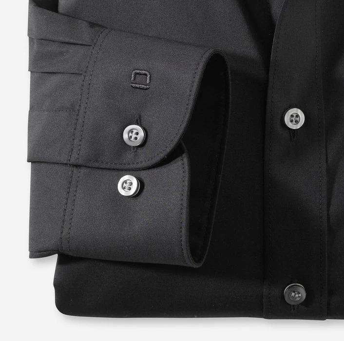 Camicia Olymp Stiro-Facile Nera Slim da Uomo Cuciture sul Davanti 36 37 No-Stiro - Immagine 4 di 4