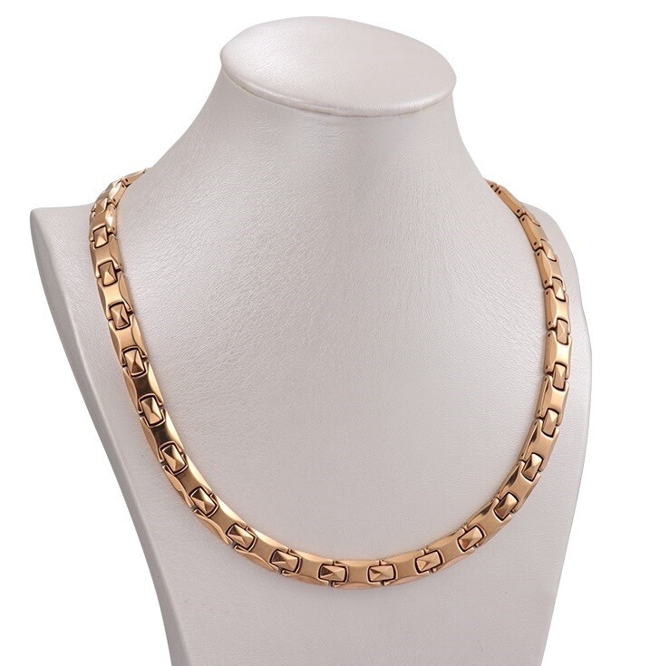 Collier magnétique Zeus anti-stress en or cuivré soulageant les tensions cervicales