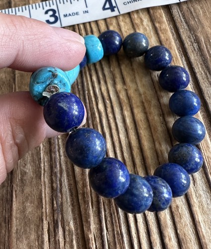 Jay King Mine Finds Lapis and Turquoise Stretch Bracelet, New - Picture 5 of 5