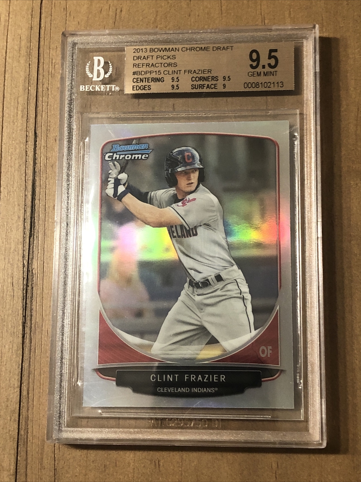 2013 Bowman Chrome Draft Picks CLINT FRAZIER #BDPP15 Refractor BGS 9.5-Cleveland