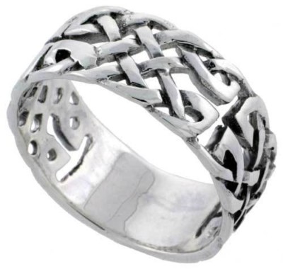 925 Sterling Silver Celtic Knot Wedding Band Thumb Ring 3/8in Wide | eBay