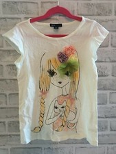 NWT GAP KIDS GAPKIDS MEDIUM 8 GRAPHIC TOP GIRL BRAIDS BOWS CAT BLING T SHIRT TEE