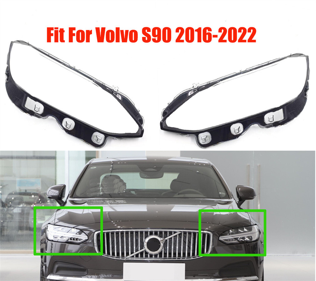 Volvo S90 2016-2022 Headlight Lens Cover Pair Left & Right Side