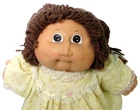 VTG 1982 CABBAGE PATCH KIDS Girl Doll Brown Hair Eyes Dimples Orig Outfit Shoes