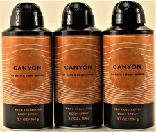 QTY 3 - Bath  Body Works CANYON Deodorizing Body Spray for Men 3.7OZ