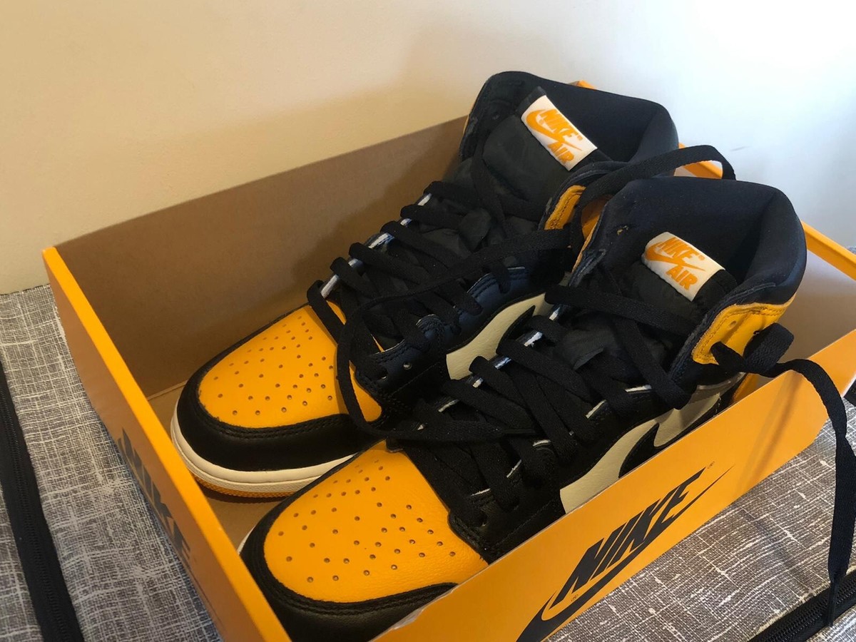 NEW UK 8.5, US 9.5 - Air Jordan 1 Retro OG High Taxi Yellow Toe