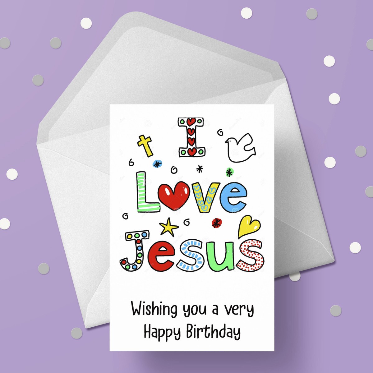 Religious Card Christian Birthday Card 01 I Love Jesus UK