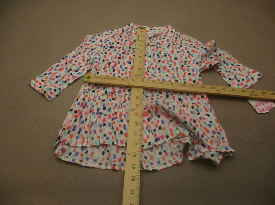 NWT Jumping Beans Size 6 Girl Long Sleeve Lightweight Button Up Peplum Tunic 497 - Image 3 of 4
