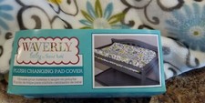Waverly Baby Changing Pad Cover Fits Standard 16"x32"White-Turq. 100 Polyester