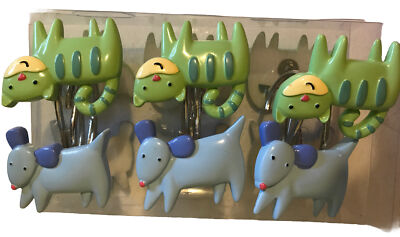 12 ANIMAL FRIEND CAT DOG MOUSE Shower Hooks Saturday Knight Ltd