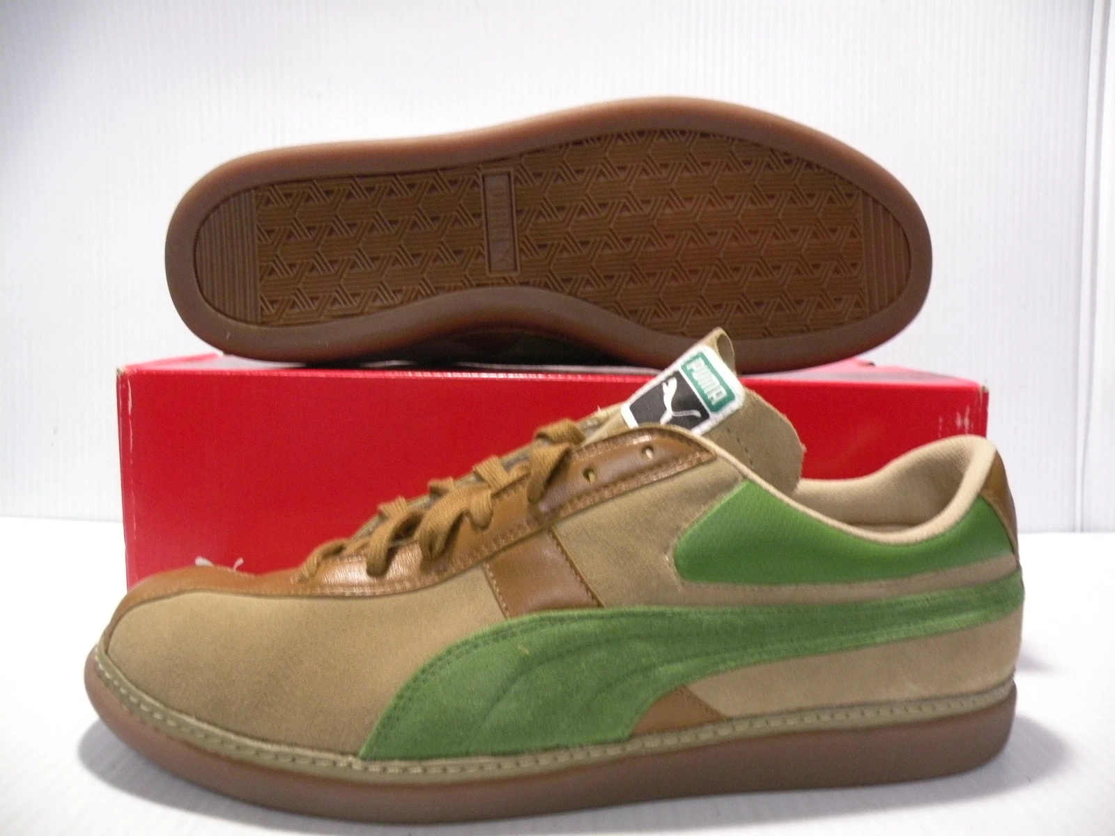 SCARPE PUMA PELE NYC 1975 BASSE UNISEX UOMO TAGLIA 6 = DONNA TAGLIA 7 5 BEIGE VERDE NUOVE