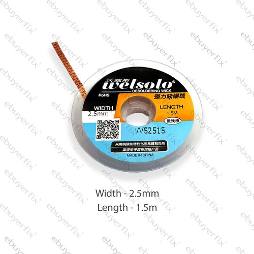 ebuyerfix Desolder Desoldering Braid Wick Wire Mop Solder Sucker Fluxed Remover - 第 6/11 張圖片