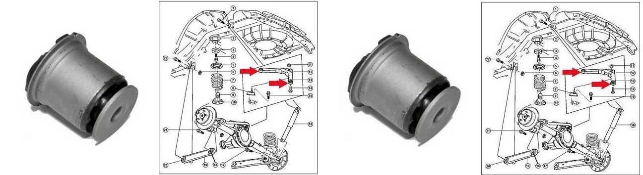 Set Control Arm Bushing Rear Upper Jeep Grand Cherokee Liberty